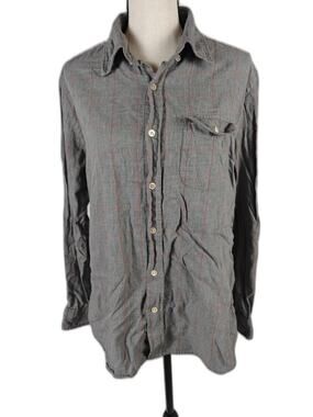 Mens Steven Alan Button Up Shirt Gray Medium